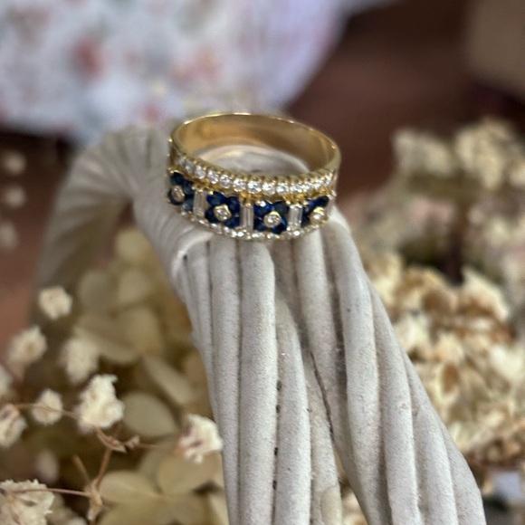 14kt diamond sapphire ring - Picture 2 of 12